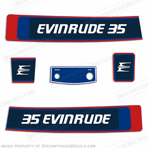 Evinrude 1976 35hp Decal Kit INCR10Aug2021