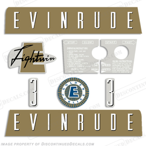 Evinrude 1959 3hp Decal Kit INCR10Aug2021