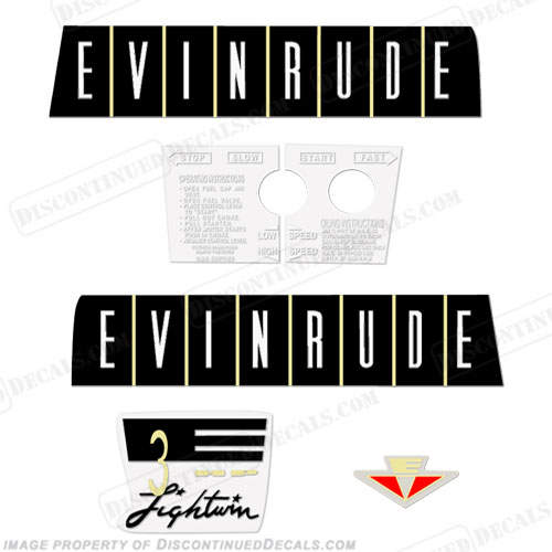 Evinrude 1960 3hp Decal Kit INCR10Aug2021
