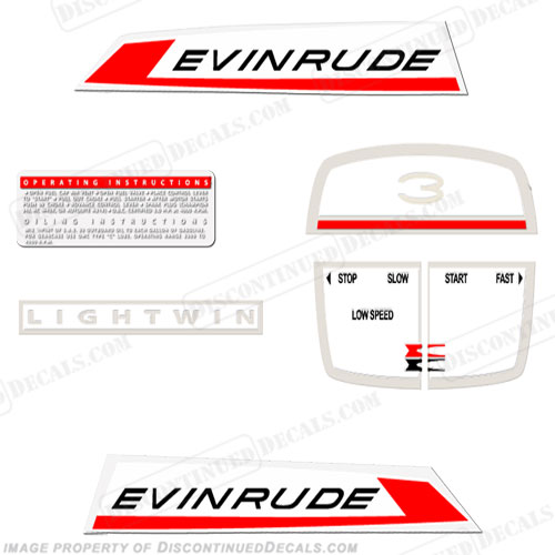 Evinrude 1967 3hp Decal Kit INCR10Aug2021