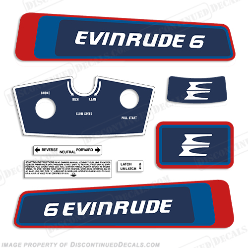Evinrude 1976 6hp Decal Kit INCR10Aug2021