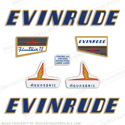 Evinrude 1955 7.5hp Decal Kit INCR10Aug2021