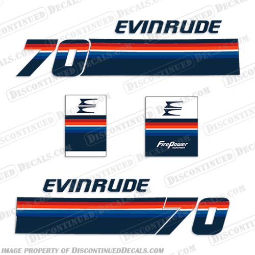 Evinrude 1978 70hp Decal Kit Evinrude, 1978, 70, 70hp, hp, Decal, Kit, Decal Kit