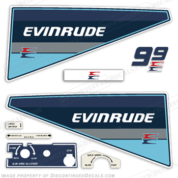 Evinrude 1985 9.9hp Decal Kit evinrude 9.9, 9.9, INCR10Aug2021
