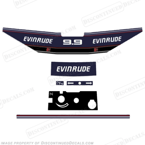 Evinrude 1992 - 1993 9.9hp Decal Kit evinrude 9.9, 92, 93, INCR10Aug2021