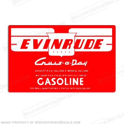 Evinrude 1953-1956 6 Gallon Fuel Tank Decal INCR10Aug2021