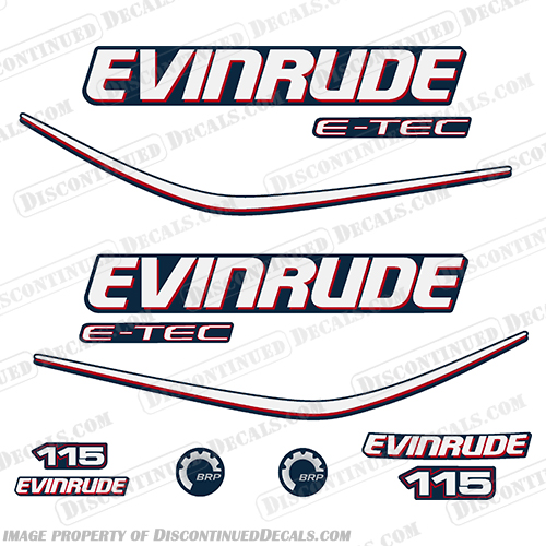 Evinrude 115hp E-Tec Decal Kit - 2009 - 2014 Blue Cowl Engine 115, 04, 05, 06, 07, 08, etec, johnson, evinrude, bombardier, blue, cowl, 09, 10, 11, 12, 13, 14, 2009, 2010, 2011, 2012, 2013, 2014, outboard, motor, engine, boat, decal ,set, stickers, decals, 