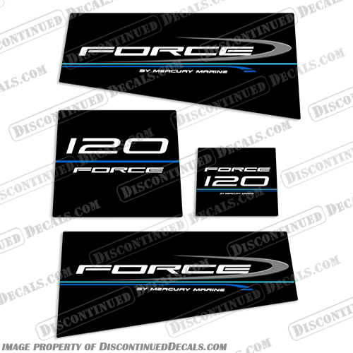 Mercury Marine Force 120hp Decal Kit 1995 1996 and Up Style  Mercury, Marine, Force, 120, 120hp, hp, horse, power, horsepower, Decal, Decals, Kit, 1995, 1996, up, style, and,