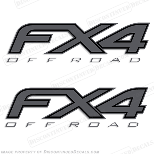 Ford FX4 Off Road Decals - Dark Gray/Black (Set of 2) INCR10Aug2021