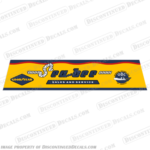Sea-Bee Goodyear Service and Motor Stand Decal - Single goodyear, decals, sea, bee, 5hp, 1951, 1952, 1953, 1947, 1948 outboard, motor, stickers, decal, set, 2g3, 2G3, service, motor, single,