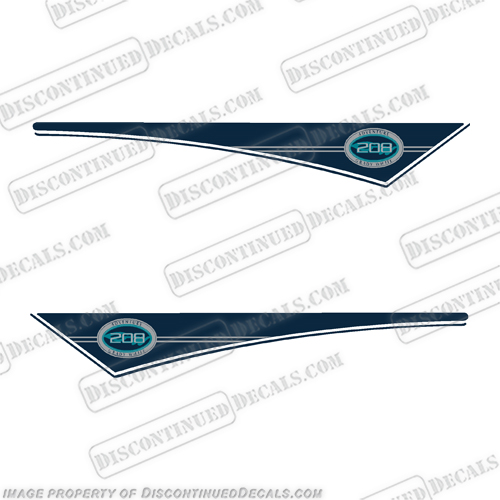 Grady White Adventure 208 Side Pennant Decals for newer model 208 2000 and up models grady, white, gradywhite, pennant, pennent, 208, adventure, 2000, 2001, 2002, 2003, 2004, 2005, 2006, 2007, 2008, 2009, 2010, 2011, 2013, 2014, 2015, 2016, capacity, regulation, plate, decal, sticker, hp, outboard motor, tiller, engine, decal, sticker, kit, set, INCR10Aug2021