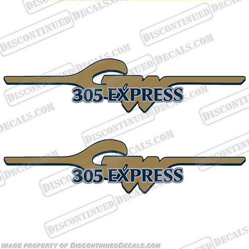 Grady White 305 Express Logo Decals   grady, white, 305, express, boat, cabin ,decal, sticker, kit, set