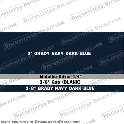 Boat Striping Grady White - Navy Metallic Silver Navy grady, white, gradywhite, striping, custom, 2, 3, color, stripes, navy, dark, blue, silver, boat, pinstripe,navy, metallic, silver
