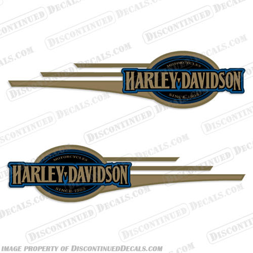 Harley-Davidson Heritage Softail Decals 2006 and up (Set of 2) - Gold and Blue Harley, Davidson, Harley Davidson, soft, tail, 2005, 2006, 2007, 2008, softail, soft-tail, harley-davidson, softtail, INCR10Aug2021