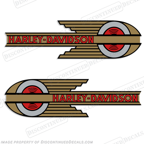 Harley-Davidson Fuel Tank Decals (Set of 2) - Knuckle Speedball 1936-1939 harley, harley davidson, harleydavidson, speed, ball, speed ball, 36, 39, INCR10Aug2021