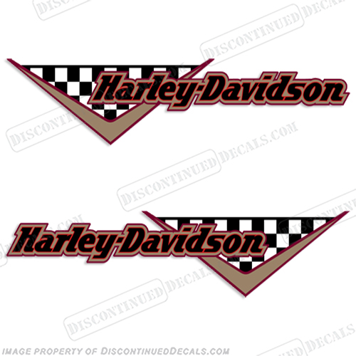 Harley Davidson Checkered Gas Tank Decals (Set of 2) harley, harley davidson, harleydavidson, check, INCR10Aug2021