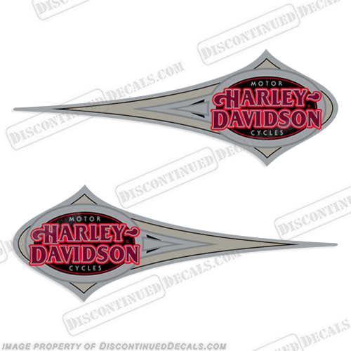 Harley-Davidson Heritage Softail Decals Silver/Silver (Set of 2) - 1996   Harley, Davidson, Harley Davidson, soft, tail, 1996, 96, softtail, soft-tail, harley-davidson, silver, gold, tank, emblem, logo, decal,INCR10Aug2021