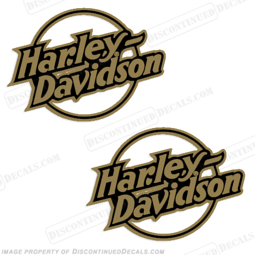 Harley-Davidson Fuel Tank Motorcycle Decals (Set of 2) - Style 11 - Gold harley, harley davidson, harleydavidson, INCR10Aug2021