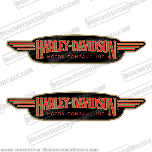 Harley-Davidson FXSB FXR Tank Decal Set - Gold Red Black  harley, davidson, lowrider, wide, glide,  fxsb, fxr, fxrs, 90, '90, 90', 1990, 14311-90, 14306-90, 14312-90, 14307-90, gold, black