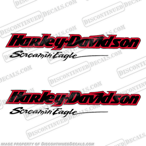 Harley-Davidson Screamin Eagle Fuel Tank Decals (Set of 2) - 2 Color! harley, davidson, harley-davidson, harley davidson, screamin, eagle, fule, tank, decals, decal, stickers, kit, set, of, 2, motor, bike, 