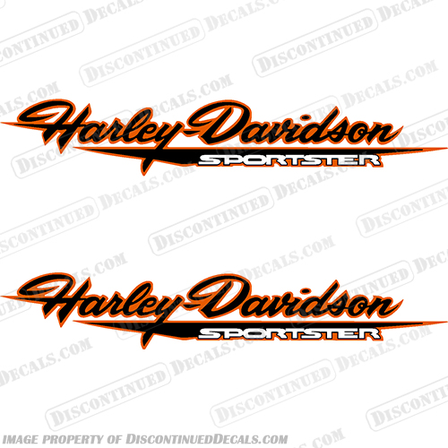 Harley Davidson Sportster 883 Decals Orange/Black (Set of 2) harley, harley davidson, harleydavidson, fuel, 92, 93, 92, 92, 93, 93, 1992, 1993, fat, boy, sport, sportster, 883, 1448095, Orange, Black