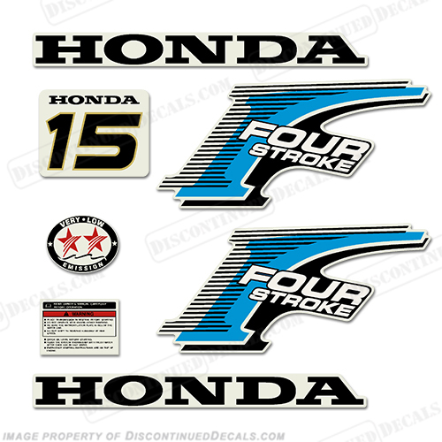Honda 15hp 4-Stroke Decal Kit - New Style INCR10Aug2021