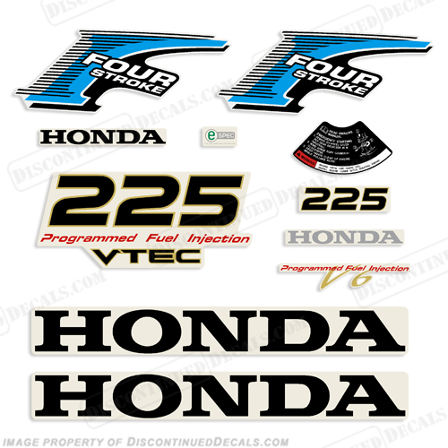 Honda 225hp 4-Stroke V-Tec Decals INCR10Aug2021