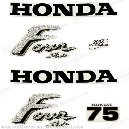 Honda 75hp Outboard Engine Decals INCR10Aug2021