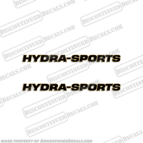 HydraSports Boat Logo Style 2 Decals- 2-Color (set of 2)  hydra-sports, decals, boat, logo, hydrasports, hull, stickers, black, gold