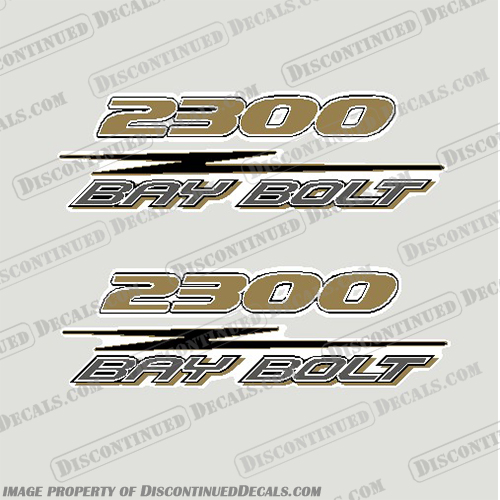 HydraSports 2300 Bay Bolt Decals - Set of 2 hydra, sports, hydra-sports, hydrasport, hydrosport, hydrosports, hydro, sport, hydrosport, dc, 2300, walk, around, center, console, vector, old, new, logo, boat, manufacterer, neme, Bay, Bolt, decal, decals, set, of, two, 2,