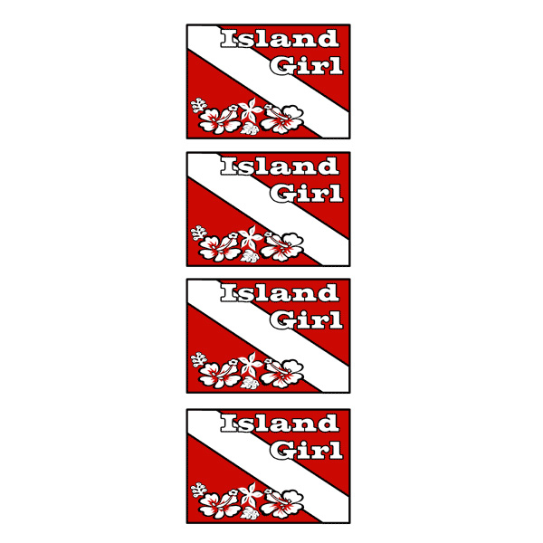Flag - Island Girl Dive Decal INCR10Aug2021