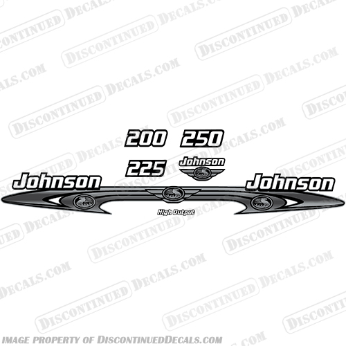 Johnson 200-250 High Output Decals - Wrap Around ocean, pro, ocean pro, ocean-pro, 200. 225. 250, High, Output, High Output