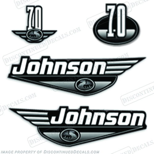 Johnson 70 hp Decal Kit - Black 70, 70hp, INCR10Aug2021