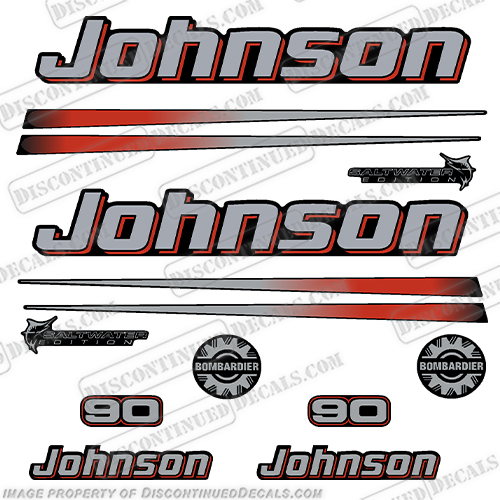 Johnson 90hp Saltwater Decals (Grey Cowl) 2002 2003 2004 2005 2006 johnson, 90, hp, 90hp, graphite, grey, cowl, saltwater, edition, decal, sticker, kit, set, of, decals, stickers, 2002, 2003, 2004, 2005, 2006, 02, 03, 04, 05, 06,