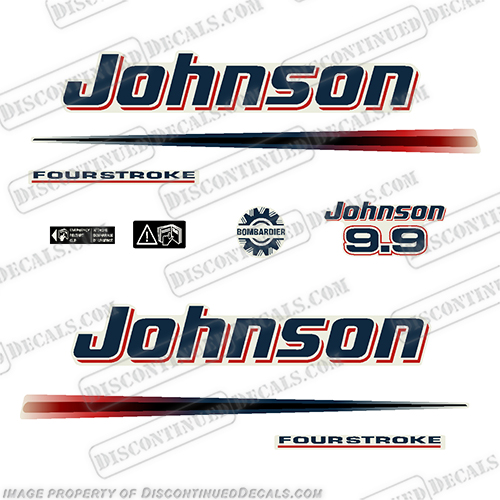 Johnson 9.9hp 2002 - 2007 Decals johnson, outboard, outboards, engine, motor, decal, kit, set, ocean, pro, red, 4, stroke, four, fourstroke, four stroke, 9.9, 9.9hp, 9hp, 10hp, 9, 2002, 2203, 2204, 2005, 2006, 2007