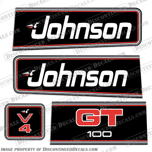 Johnson 1990s GT 100 Decals 1991, 1992, 1993, 1994, 1995, gt200, gt100, 100, gt150, 150, gt, v6, VJ150SLEI6, VJ200SLEI6, johnson, 200, gt, 1992, 1991, 1990, 1993, outboard, engine, motor, decal, sticker, kit, set