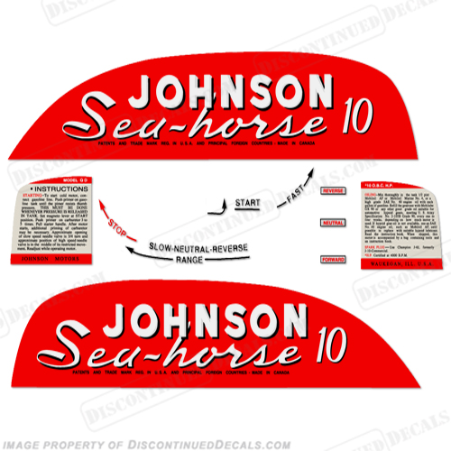 Johnson 1951 10hp Decals INCR10Aug2021