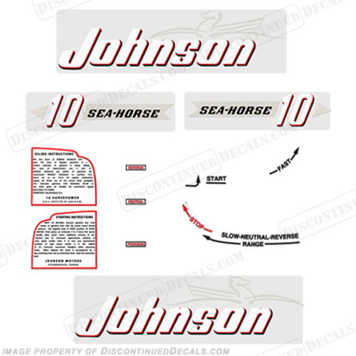 Johnson 1952 10hp Decals - Style B INCR10Aug2021