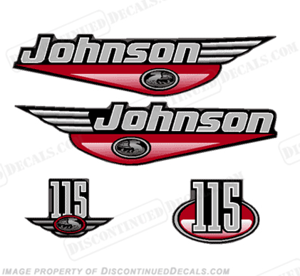 Johnson 115hp Decals 1999 - 2001 (Red) INCR10Aug2021
