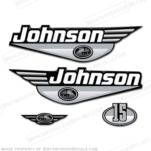 Johnson 15hp Decals - Silver INCR10Aug2021