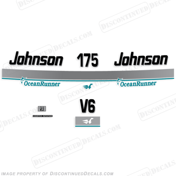 Johnson 1996 175hp V6 OceanRunner Decals ocean runner, ocean-runner, INCR10Aug2021