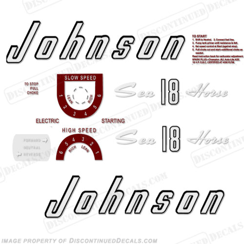 Johnson 1957 18hp - Electric Decals INCR10Aug2021