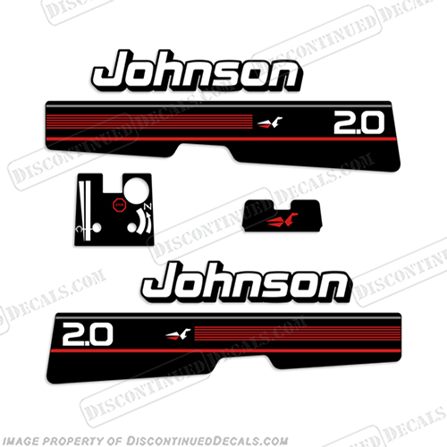 Johnson 1995-1996 2hp Decal Kit  2.0, 2, 2 hp, 1995, 1996, 1997, pro, INCR10Aug2021