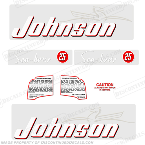 Johnson 1952 25hp Decals - Style A 