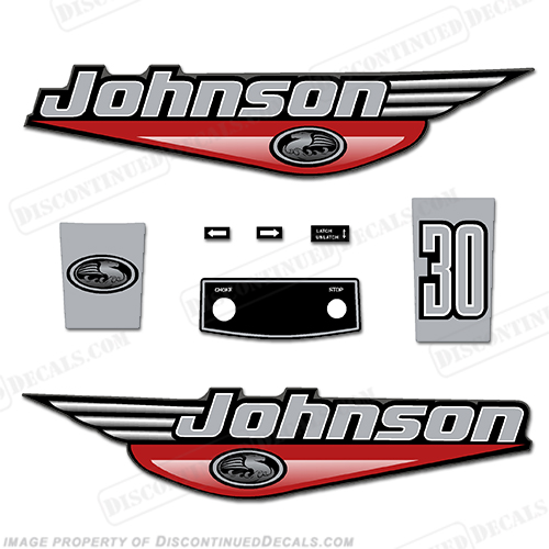 Johnson 30hp Decals - 1999 - 2000 - Red INCR10Aug2021