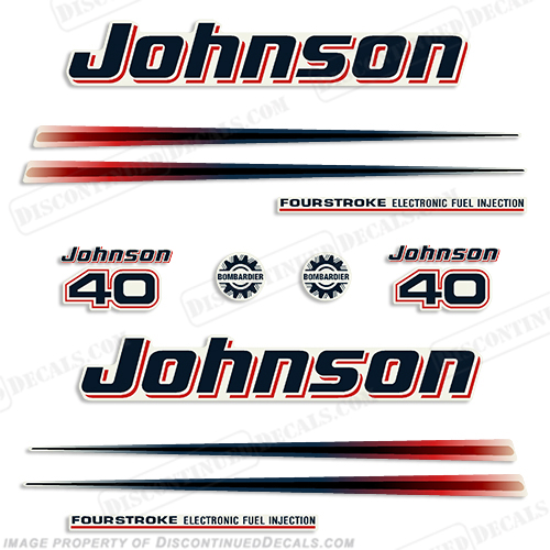 Johnson 40hp FourStroke Decals - 2002 - 2006 INCR10Aug2021