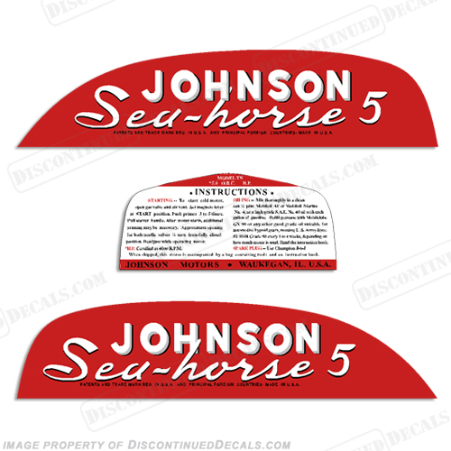Discontinued Decal Reproductions Sticker Johnson 1969 25hp Outboard Decal Kit 