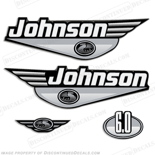 Johnson 6.0hp Decals (Silver) - 2000 INCR10Aug2021