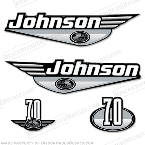 Johnson 70 hp Decal Kit - Silver INCR10Aug2021