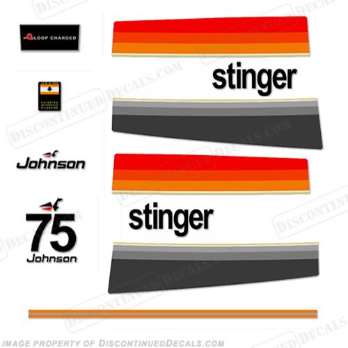 Johnson 1976 75hp - Stinger Decals INCR10Aug2021